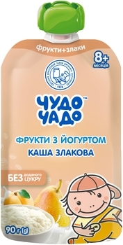 Пюре Чудо-Чадо Pouch Фрукти-Йогурт-Злакова каша, 90 г - Pampik