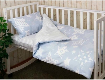Комплект постільної білизни Руно Blue star, бязь, блакитний (932.02_Blue sta) - Pampik