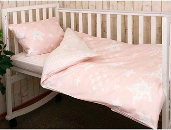 Комплект постельного белья Руно Blue star, бязь, розовый (932.02_Beige star) - Pampik