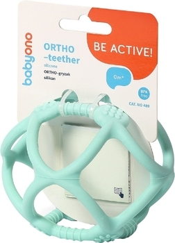 Іграшка-прорізувач для зубів BabyOno Сфера, ортодонтичний, бірюзовий (489) - Pampik