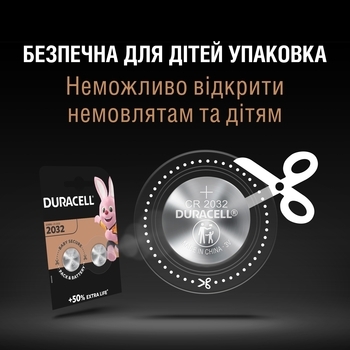 Спеціалізована літієва батарейка типу таблетка Duracell 2032 3V (DL2032/CR2032), 4 шт. (5000394071780) - Pampik - 5