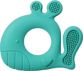 Іграшка-прорізувач для зубів BabyОno Кит, силіконовий, блакитний (935/01) - Pampik