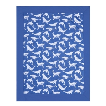 Одеяло Aden + Anais Сoll-whale watching, муслин, 102х80 см, синий (AWSL10003) - Pampik - 3