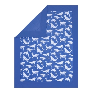 Одеяло Aden + Anais Сoll-whale watching, муслин, 102х80 см, синий (AWSL10003) - Pampik - 4