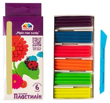 Набор воскового пластилина Гамма.ua Творчество, флуоресцентные, 6 цветов (400304) - Pampik - 2