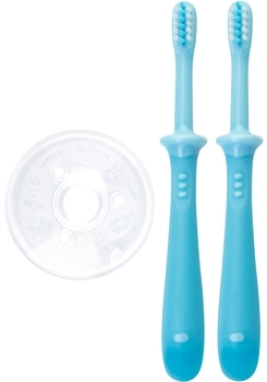 Набор зубных щеток Pigeon Training Toothbrush Set Step 4, 18-36 мес., 2 шт., голубой - Pampik - 2