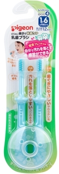 Набор зубных щеток Pigeon Training Toothbrush Set Step 4, 18-36 мес., 2 шт., голубой - Pampik