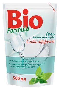 Гель для миття посуду Bio Formula Сода-ефект, дой-пак, 500 мл - Pampik