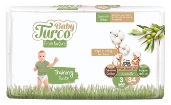 Підгузки-трусики дитячі Baby Turco 3 Midi (5-9 кг), 34 шт. - Pampik