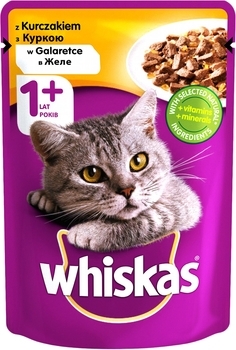 Вологий корм для котів Whiskas з куркою, в желе, 100 г - Pampik
