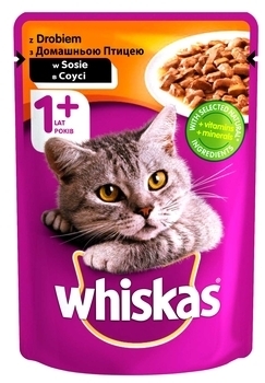 Вологий корм для котів Whiskas з домашнім птахом, в соусі, 100 г - Pampik