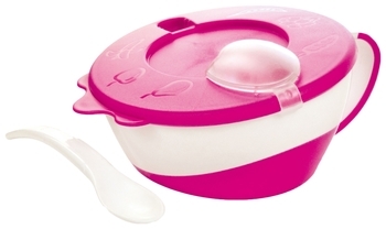 Тарілочка з кришкою і ложкою Canpol babies, 350 мл, рожевий (31/406_pin) - Pampik - 3