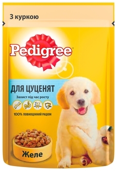 Вологий корм Pedigree для цуценят, курка з рисом у желе, 100г - Pampik