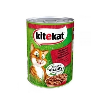 Вологий корм для дорослих кішок Kitekat Natural Vitality з яловичиною у соусі, 400 г - Pampik