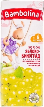 Сік Bambolina яблучно-виноградний, 200 мл - Pampik