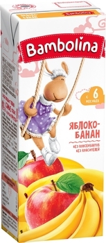 Нектар Bambolina яблучно-банановий, 200 мл - Pampik