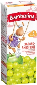 Сік Bambolina яблучно-виноградний, 200 мл - Pampik - 4
