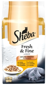 Упаковка вологого корму для котів Sheba Fresh&Fine М'ясний мікс, 6х50 г - Pampik