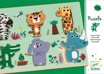 Деревянный пазл Djeco Кроко и друзья (DJ01258) - Pampik