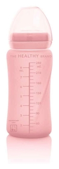 Стеклянная бутылочка Everyday Baby с трубочкой для питья и силиконовой защитой, 240 мл, розовый (10384) - Pampik - 4