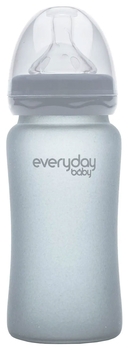 Скляна пляшка для годування Everyday Baby із силіконовим захистом, 240 мл, рожевий (10228) - Pampik