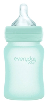 Скляна пляшечка для годування Everyday Baby із силіконовим захистом, 150 мл, м'ятний (10207) - Pampik - 2