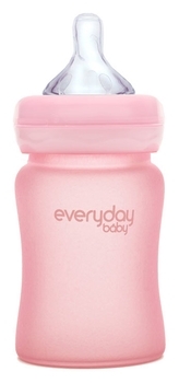 Скляна пляшка для годування Everyday Baby із силіконовим захистом, 150 мл, м'ятний (10207) - Pampik - 2