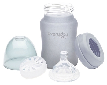 Скляна пляшка для годування Everyday Baby із силіконовим захистом, 150 мл, рожевий (10208) - Pampik - 3