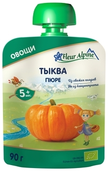 Овочеве пюре Fleur Alpine Органік Гарбуз, 90 г - Pampik