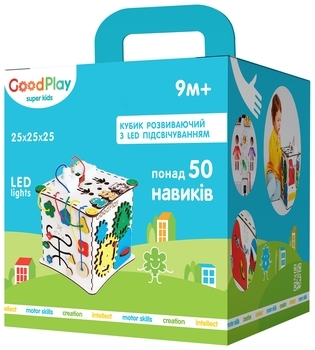 Розвиваючий кубик GoodPlay, з підсвічуванням, 25х25х25 см (K009) - Pampik - 10