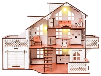 Ляльковий будинок GoodPlay, з гаражем і підсвічуванням, рожевий (B011) - Pampik - 5