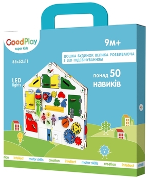 Розвиваюча дошка-будинок GoodPlay, з підсвічуванням, 55х52х11 см (D004) - Pampik