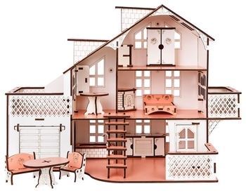 Ляльковий будинок GoodPlay, з гаражем і підсвічуванням, рожевий (B011) - Pampik - 3