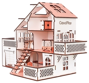 Ляльковий будинок GoodPlay, з гаражем, рожевий (B010) - Pampik - 2