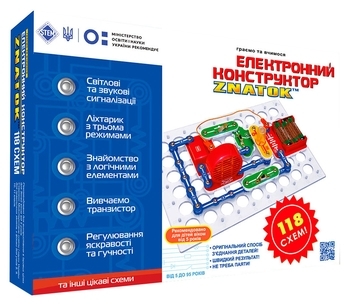 Електронний конструктор Znatok, 118 схем, укр. мова (70820) - Pampik