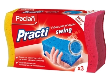 Губки Paclan кухонні Practi Swing 3шт - Pampik