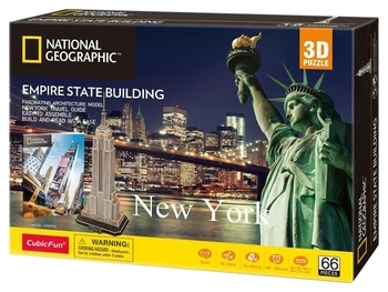 3D Пазл CubicFun National Geographic Емпайр-стейт-білдінг, 66 шт. (DS0977h) - Pampik