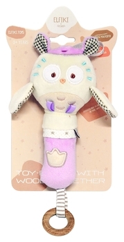 Игрушка-погремушка Elfiki Сова Мия, розовый (ІГ-0103) - Pampik