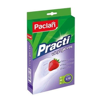Перчатки Paclan виниловые размер L 10шт - Pampik