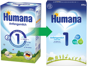 Набір сухої молочної суміші Humana 1 з пребіотиками, LC PUFA та нуклеотидами, 1800 г (3 уп. по 600 г) - Pampik - 2