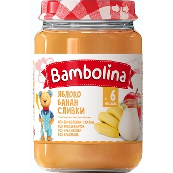 Пюре Bambolina Яблуко, банан з вершками, 190 г - Pampik