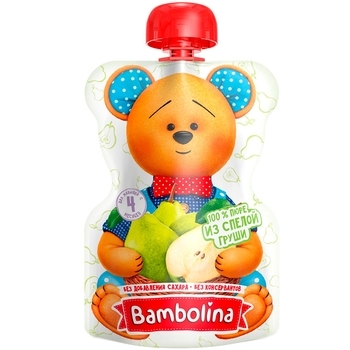 Пюре Bambolina Pouch Груша, 90 г - Pampik