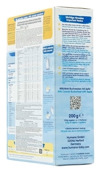 Молочна каша Humana Гречана з яблуком, 200 г - Pampik - 7