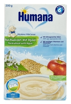 Молочна каша Humana Гречана з яблуком, 200 г - Pampik - 2