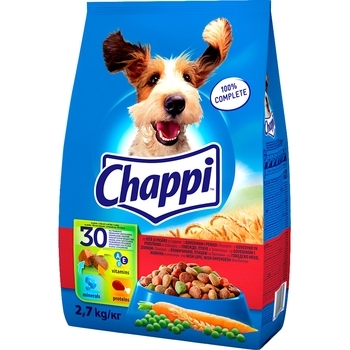 Сухой корм Chappi для взрослых собак с говядиной, птицей и овощами, 2,7 кг - Pampik