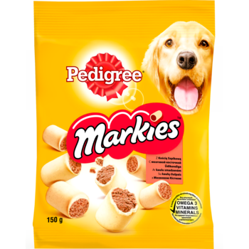 Ласощі для собак Pedigree Markies М'ясне печиво для собак середніх та великих порід, 150 г - Pampik
