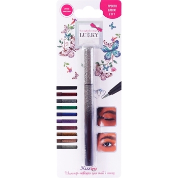 Шиммер-подводка Lukky KissТочка, для глаз и тату, 2в1, серебряный - Pampik