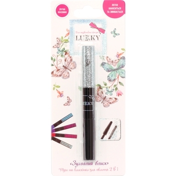 Туш і блискітки для повік 2в1 Lukky Зухвалий блиск, чорний, 10 мл - Pampik