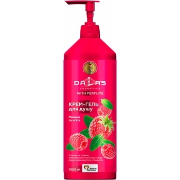 Крем-гель для душу Dalas Малина та м'ята, 1000 мл (722645) - Pampik