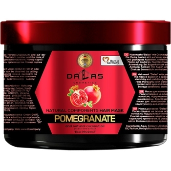 Маска для волос Dalas с маслом гранатовых косточек и натуральным кокосовым маслом, 500 мл - Pampik